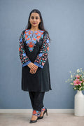 Rayon Black Kashmiri Aari Work Cord Set
