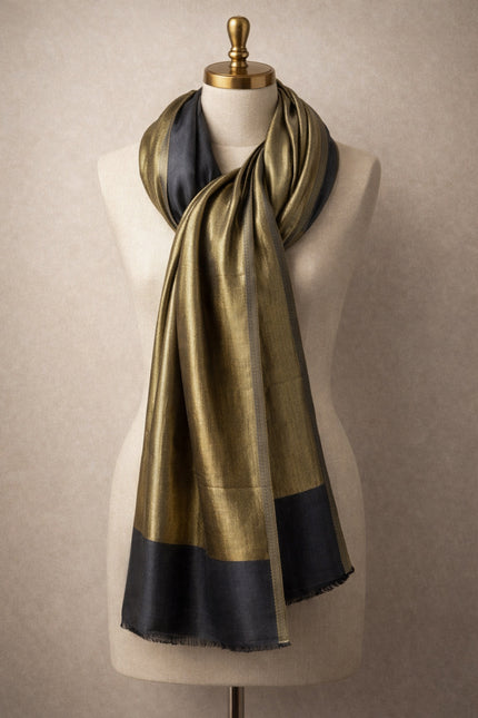 Kashmiri Moonlight Charcoal Pashmina Stole