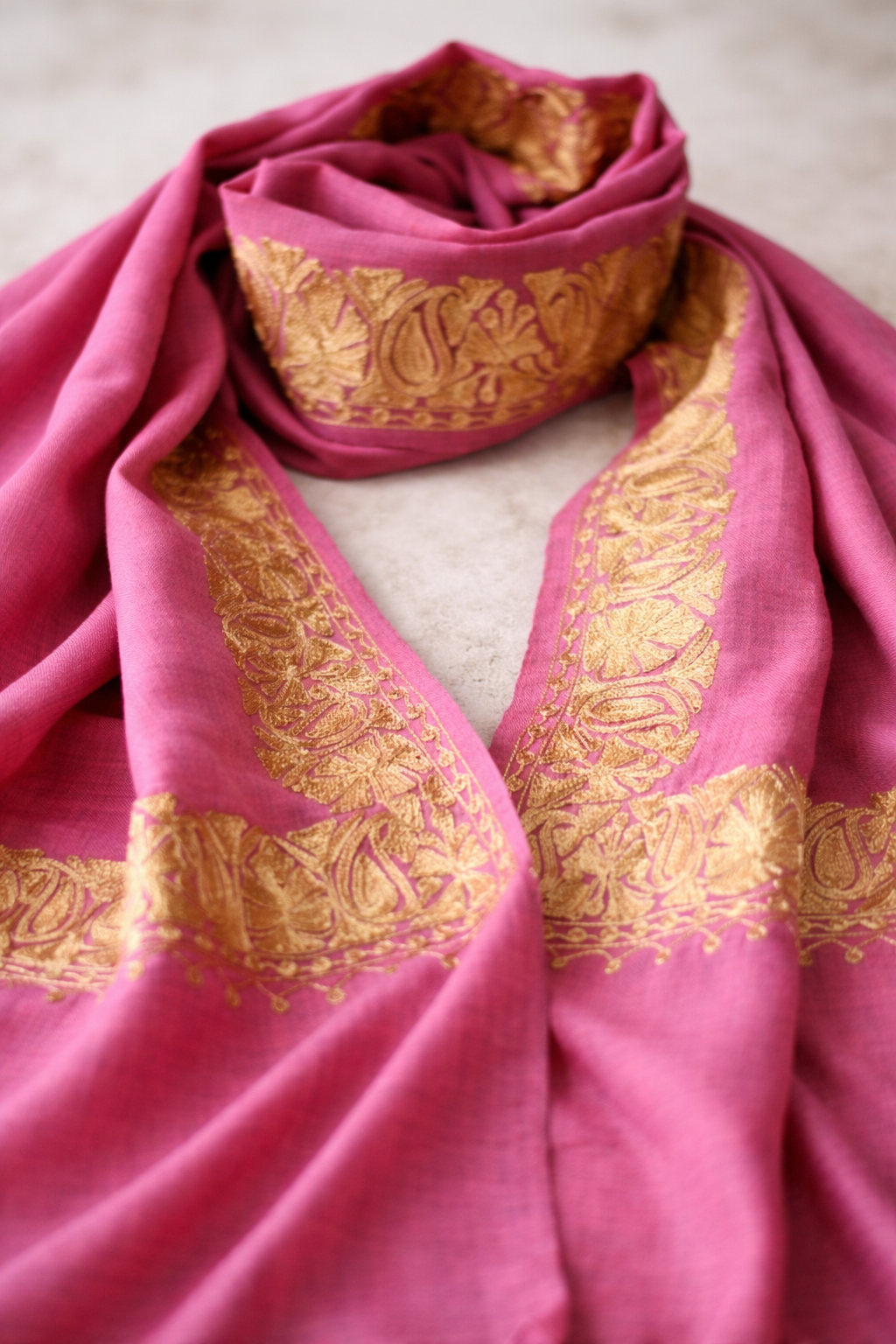 Pink Royale Tilla Flower Pashmina Stole
