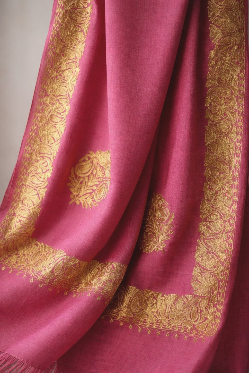 Pink Royale Tilla Flower Pashmina Stole