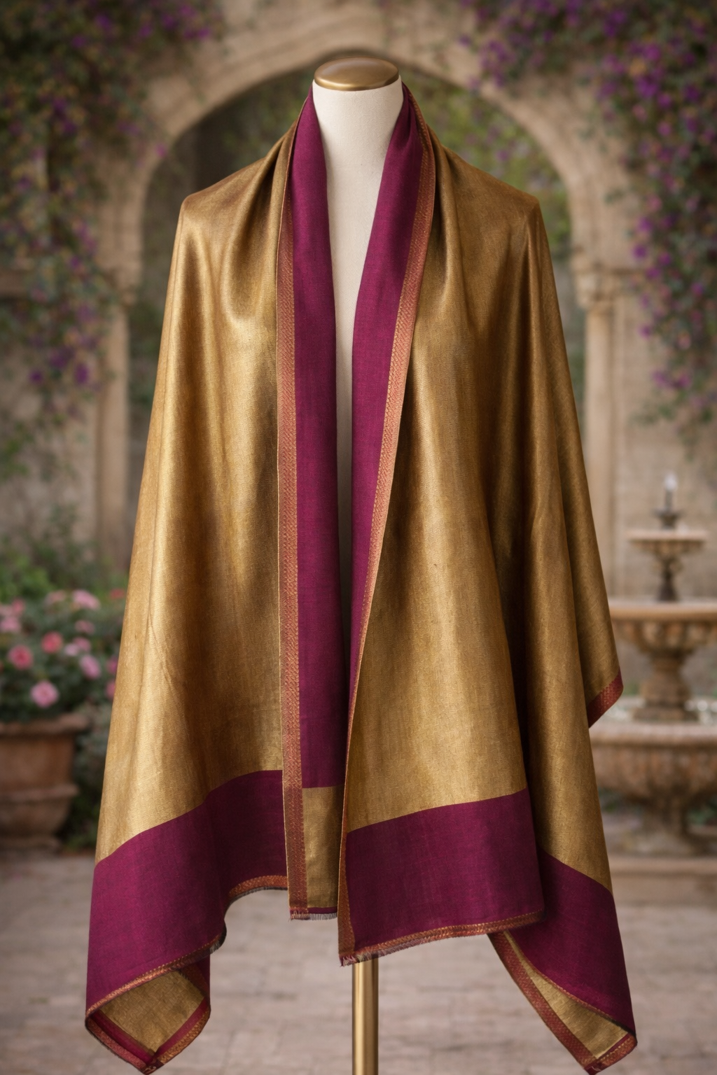 Kashmiri Moonlight Magenta Pashmina Stole