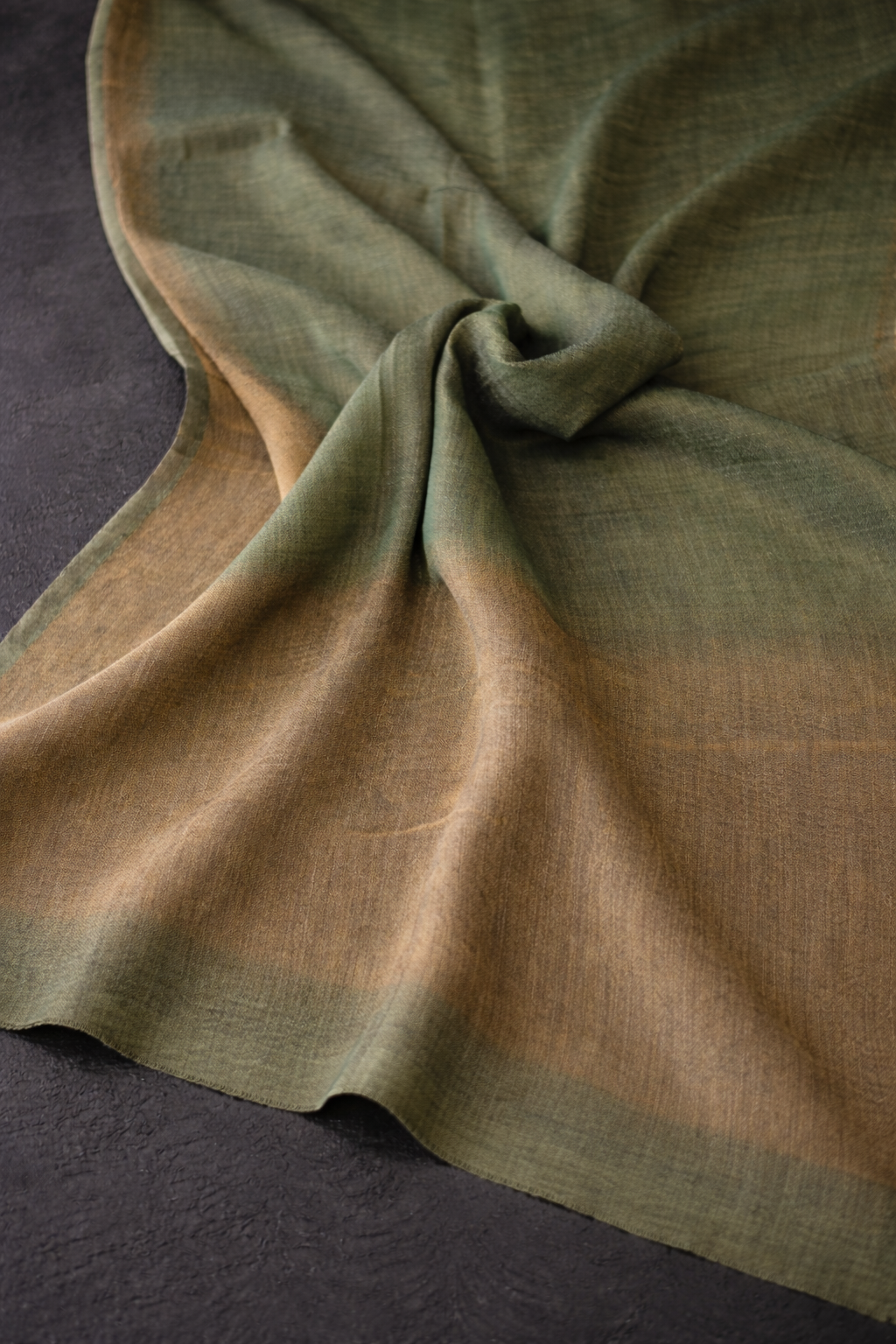 Kashmiri Moonlight Olive Pashmina Stole