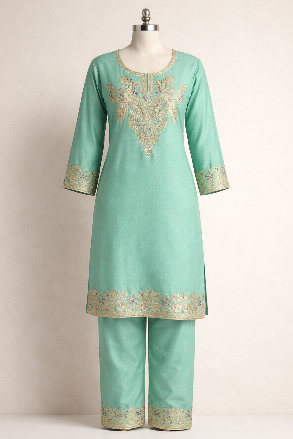 Gulnaar Pista Tilla Co-ord Ensemble