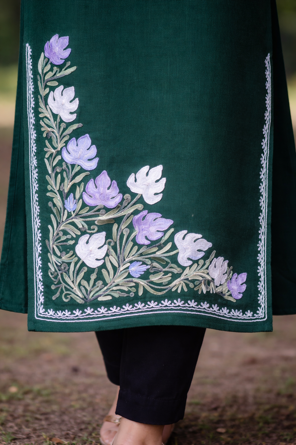 Zareen Forest Bloom Aari Winter Long Kurta