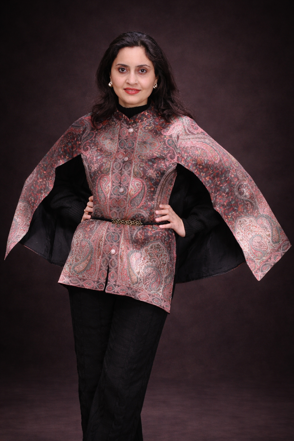 Wine Kani Cape Jacket