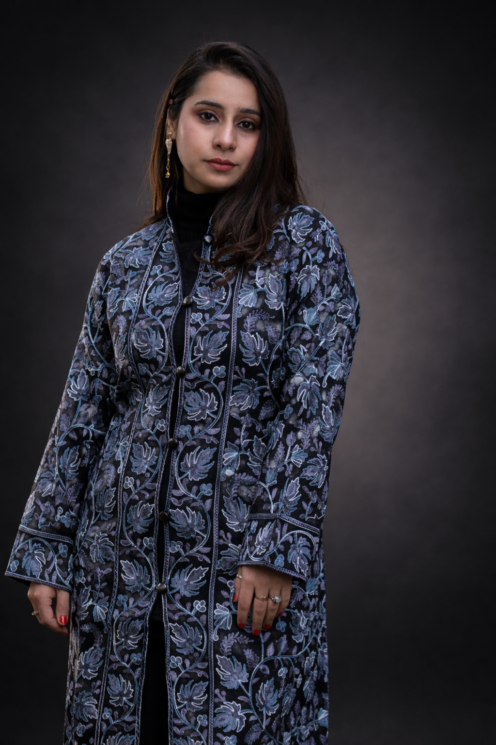 Midnight Bloom Aari Work Jacket