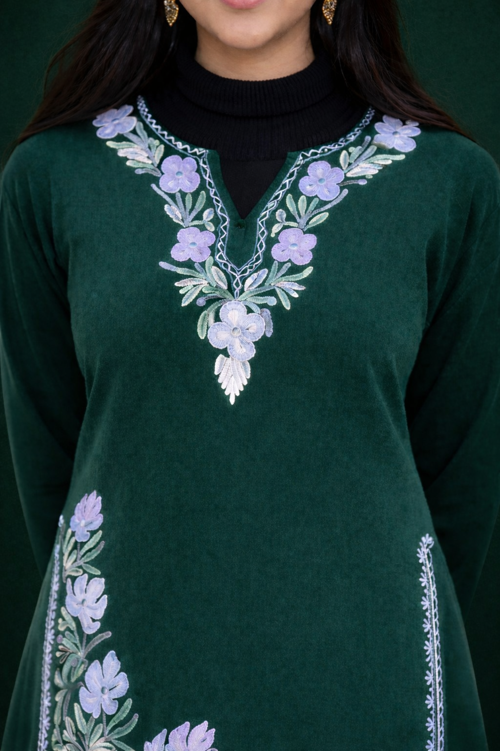 Zareen Forest Bloom Aari Winter Long Kurta