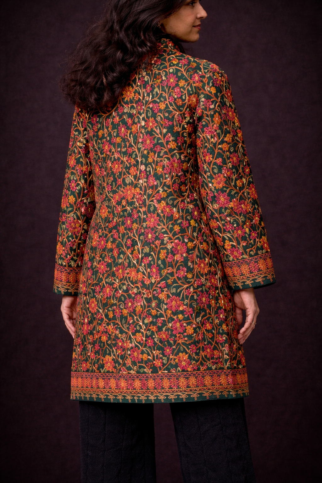 Shahi Green Aari Work Jacket