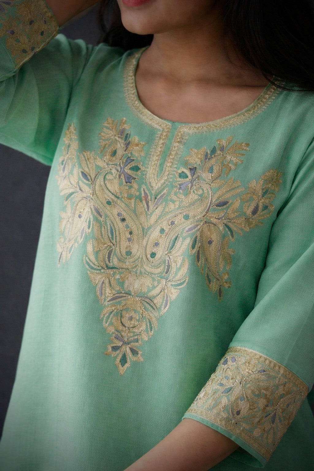 Gulnaar Pista Tilla Co-ord Ensemble