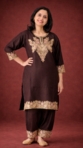 Espresso Tilla Embroidered Cashmilon Cord Set