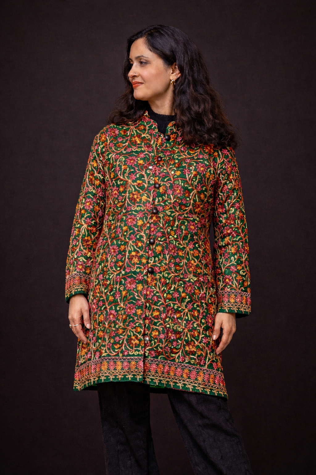 Shahi Green Aari Work Jacket